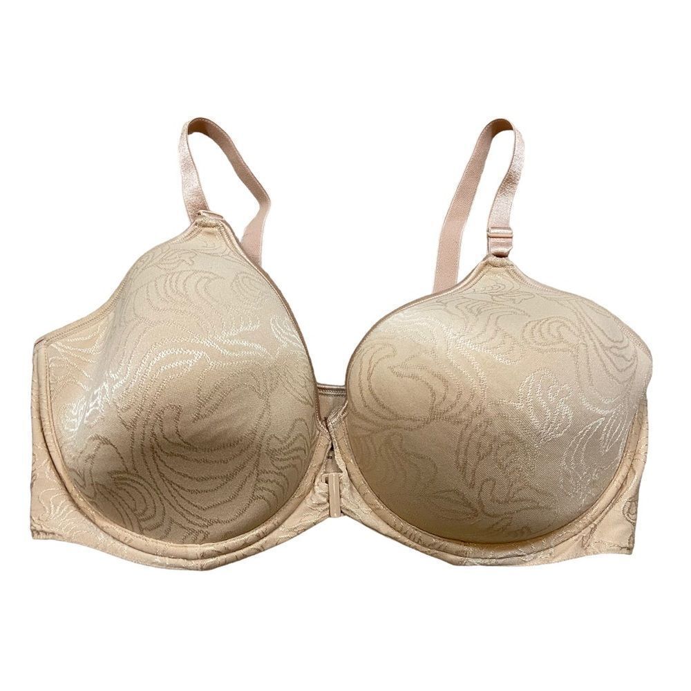 Nude Beige Textured Bali Padded Front Closure Bra Size 38 DD